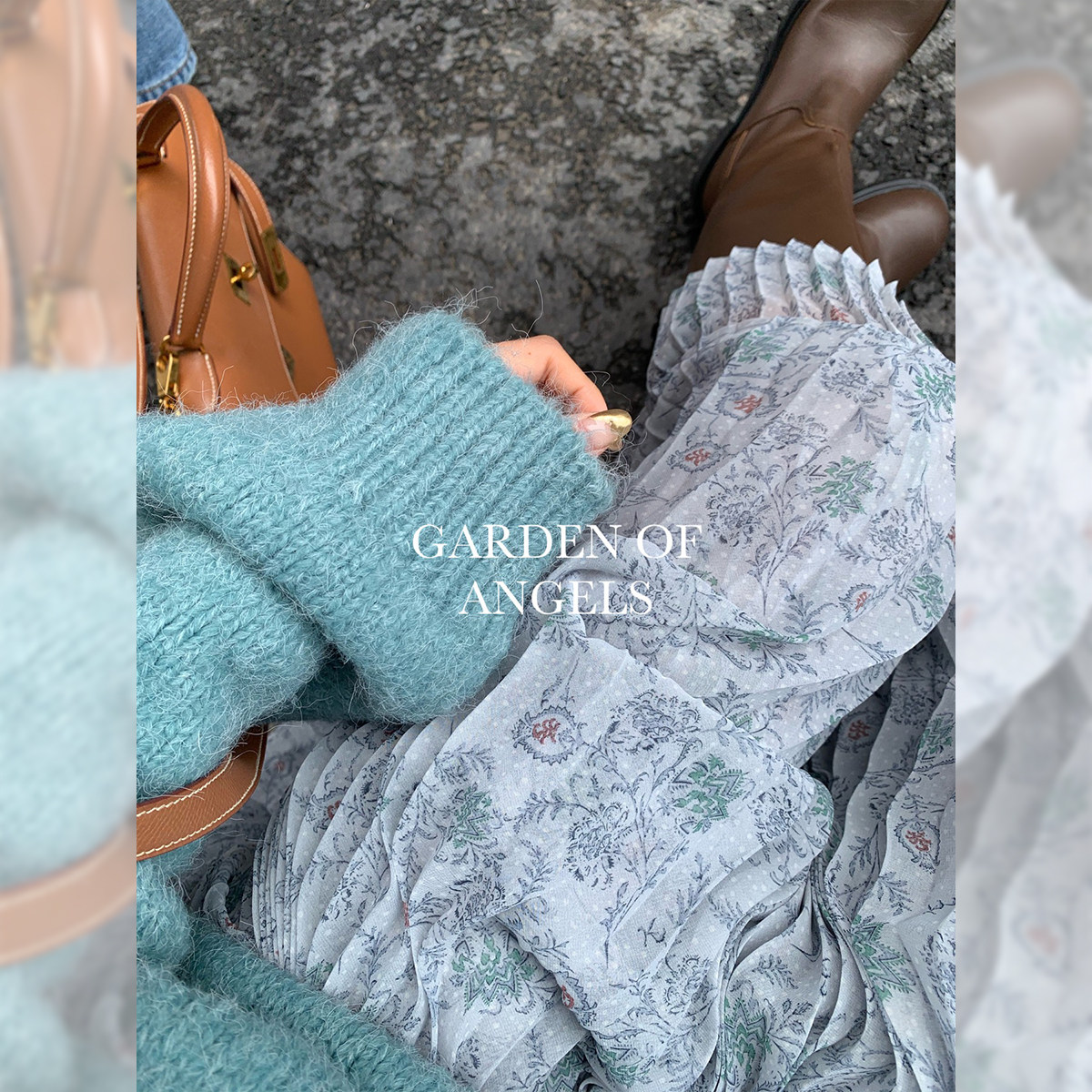 (Spot) Shi Weiwei Heavy craftsman's heart ~ manual double pressure pleats crushed flowers and half body dress