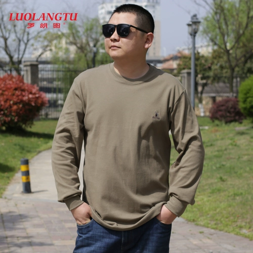 Лонгслив, хлопковая футболка, осеннее термобелье, для мужчины среднего возраста, оверсайз, большой размер