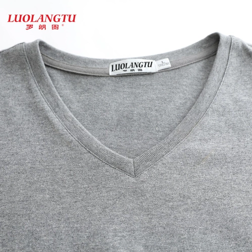 Хлопковая футболка с коротким рукавом, V-образный вырез, свободный крой, для среднего возраста