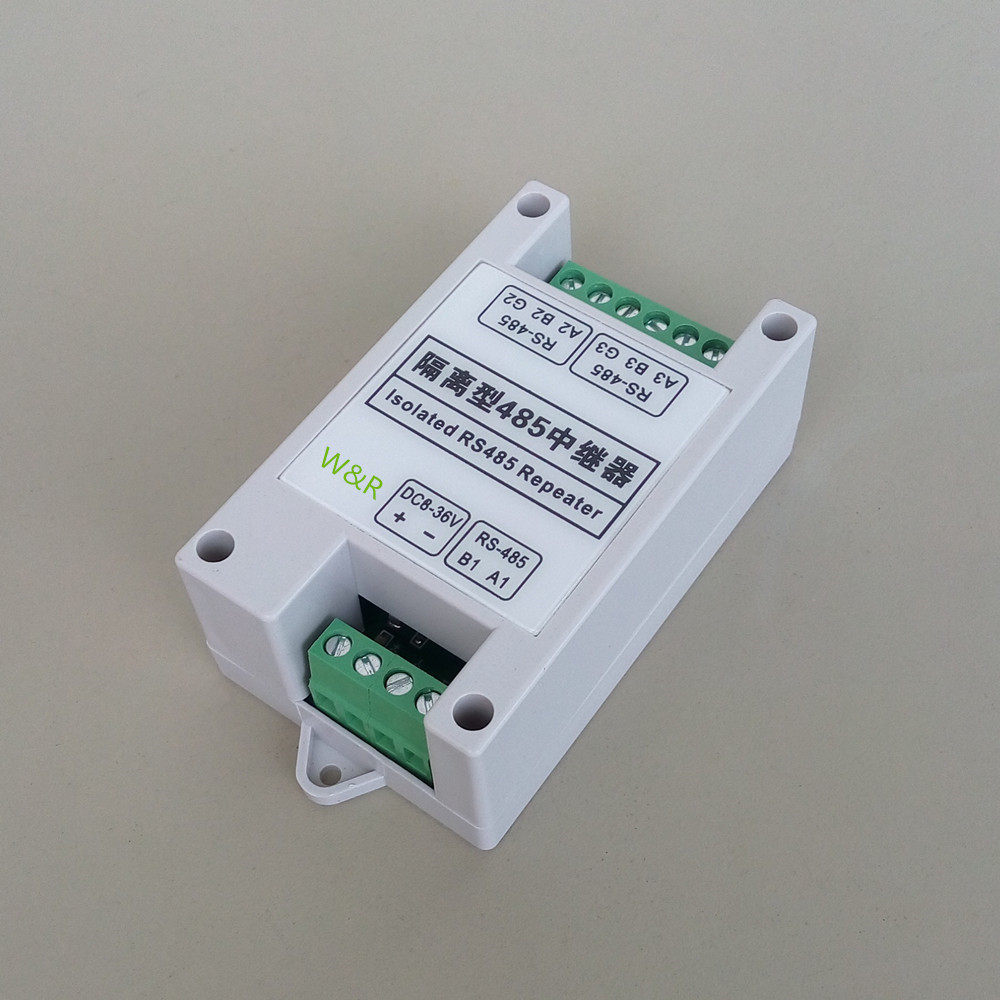 2-way industrial-grade isolated 485 repeater communication extension amplifier DC 9V 12V 24V 36V