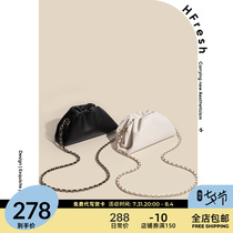 HFFresh single shoulder inclined satchel chain white small crowdfold cloud Dove bag with woman bag new 2021-tide dumplings bag