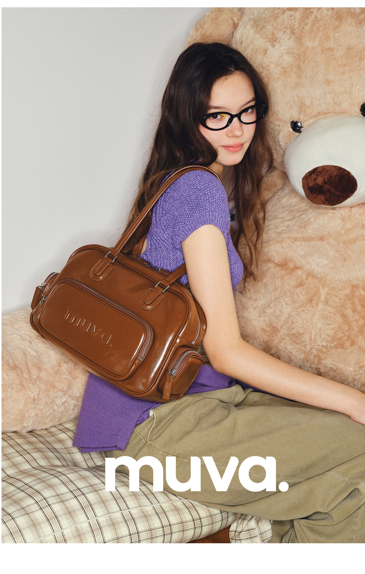 Вместительная и большая сумка на одно плечо, демисезонная сумка через плечо, из натуральной кожи muva 