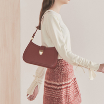 HFresh leather vintage white baguette bag womens bag New 2021 tide Joker shoulder bag shoulder underarm bag