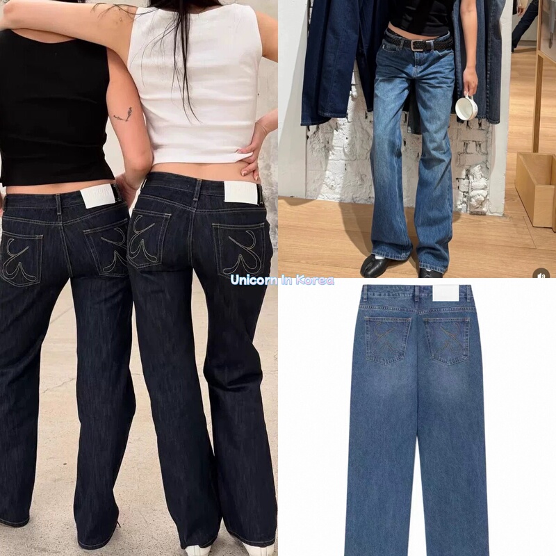 Domestic In-Stock Glowny26 Spring New Low-Waist Retro Versatile Straight-Leg Wide-Leg Slimming Jeans for Women