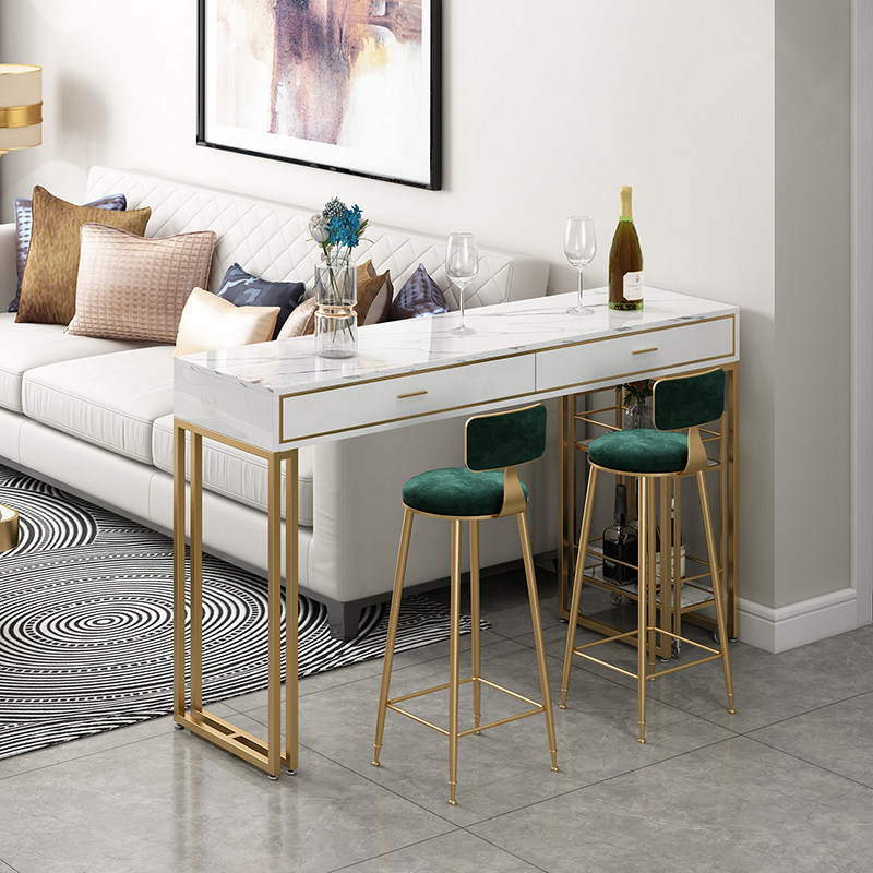 Nordic Light Extravagant Bar Table Domestic Living Room Cubicle Cabinet Storage CLOSED CABINET BRIEF MODERN SMALL HOUSEHOLD TYPE HIGH FOOT TABLE AND CHAIRS