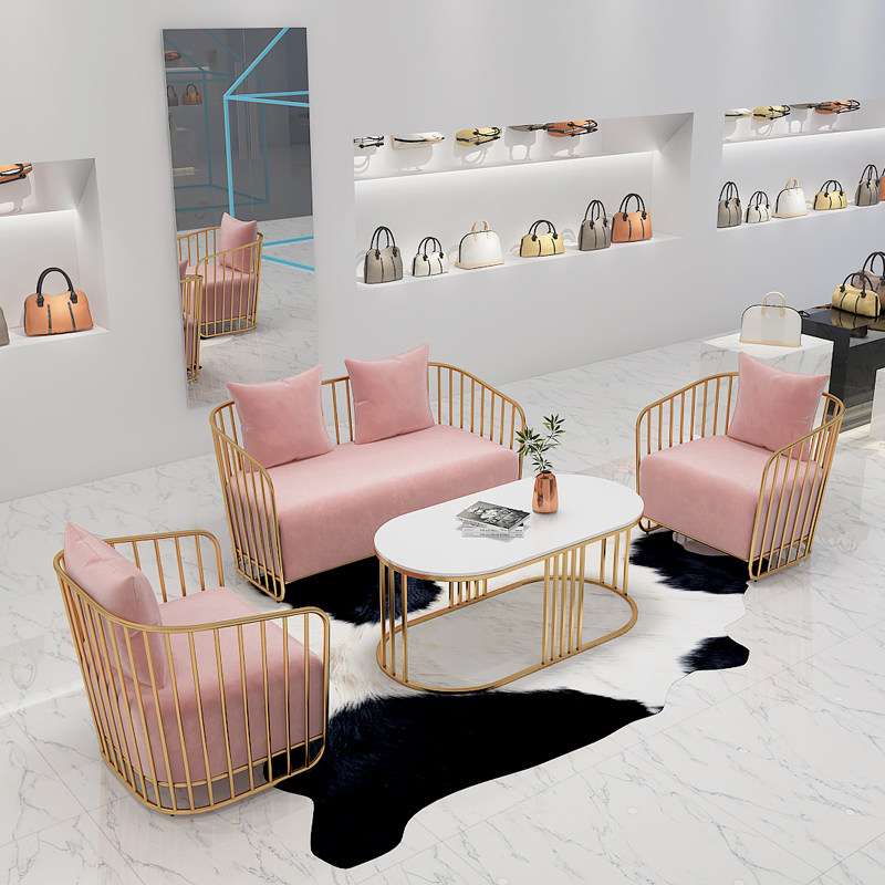 ins net red style sofa studio composition Nordic clothing shop iron art single sofa double casual sofa chair