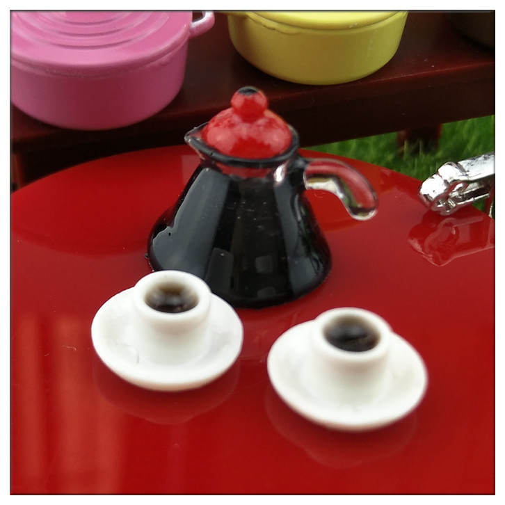 Thế giới thu nhỏ búp bê thực phẩm chơi bếp Nhật Bản cảnh nhỏ gói đồ dùng nhà bếp nồi cơm điện mô hình đồ chơi trẻ em - Phòng bếp chảo từ