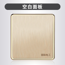 One-piece champagne gold blank panel cover whiteboard wall baffle Type 86 switch socket panel