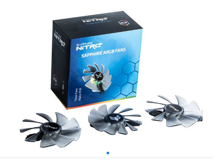 Sapphire Graphics Card New ARGB Luminescence Syncing Fan Components 5700 6700XT Ultra Platinum Series