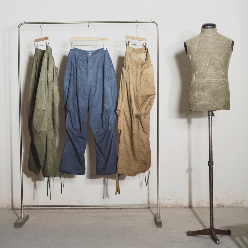 Smith Baggy Comfortable Fine Cotton Dyed Sun-Aged Natural Distressed Pattern Oversized Loose Wide-Leg Pants Smith Baggy Comfortable Fine Cotton Dyed Sun-Aged Natural Distressed Pattern Oversized Loose Wide-Leg Pants