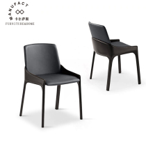Nordic light luxury dining chair home restaurant simple chair saddle leather single chair designer business negotiation chair