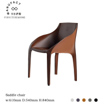 Designer saddle leather chair Nordic light luxury leisure book chair sales office reception chair hotel negotiation chair household dining chair