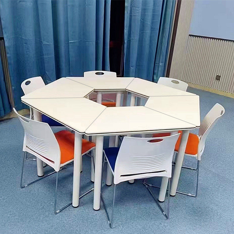 Hexagon Training Table And Chairs Composition Group Activities View Table Hexagon Experimental Table Wisdom Classroom Students Splicing Table-Taobao