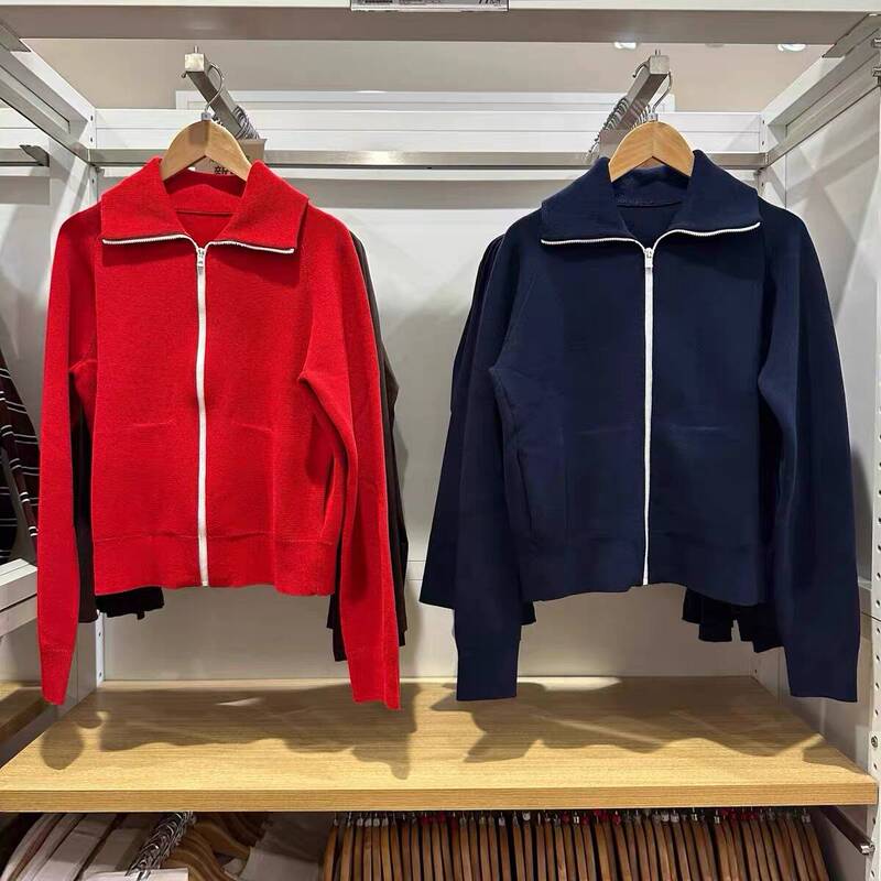 Xu Ruohan's Same Style Ribbed Zipper Knit Cardigan/Men's and Women's Autumn and Winter New Sweater Coat 491977 Xu Ruohan's Same Style Ribbed Zipper Knit Cardigan/Men's and Women's Autumn and Winter New Sweater Coat 491977