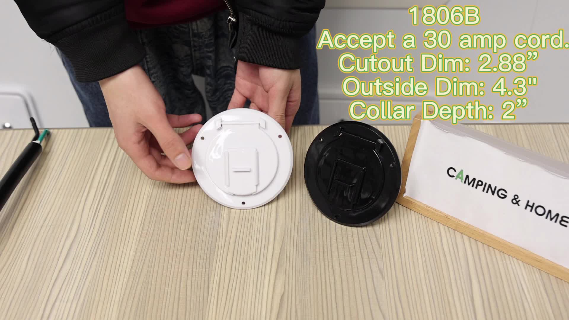 Rv Square Electrical Cable Hatch Flip Up Cover,Rv Trailer Camper Electric Power Cord Cable Hatch