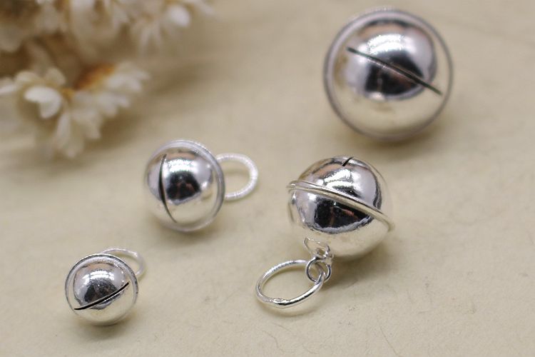 S990 sterling bạc chuông 6,8MM chuông dễ thương DIY phụ kiện bạc dây đỏ vòng tay vòng chân vòng cổ chất liệu - Vòng chân vòng chân bạc nữ đẹp