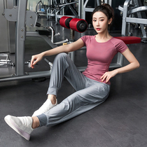 Yoga women 2020 new quick-drying clothes wide pine summer running trousers thin net red gym sports set women