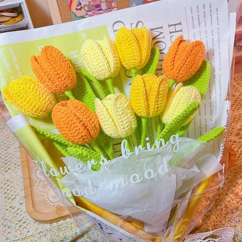 Ароматизированный плетеный набор материалов ручной работы, трикотажный крючок для вязания на солнечной энергии, букет, DIY, подсолнух, подарок на день рождения