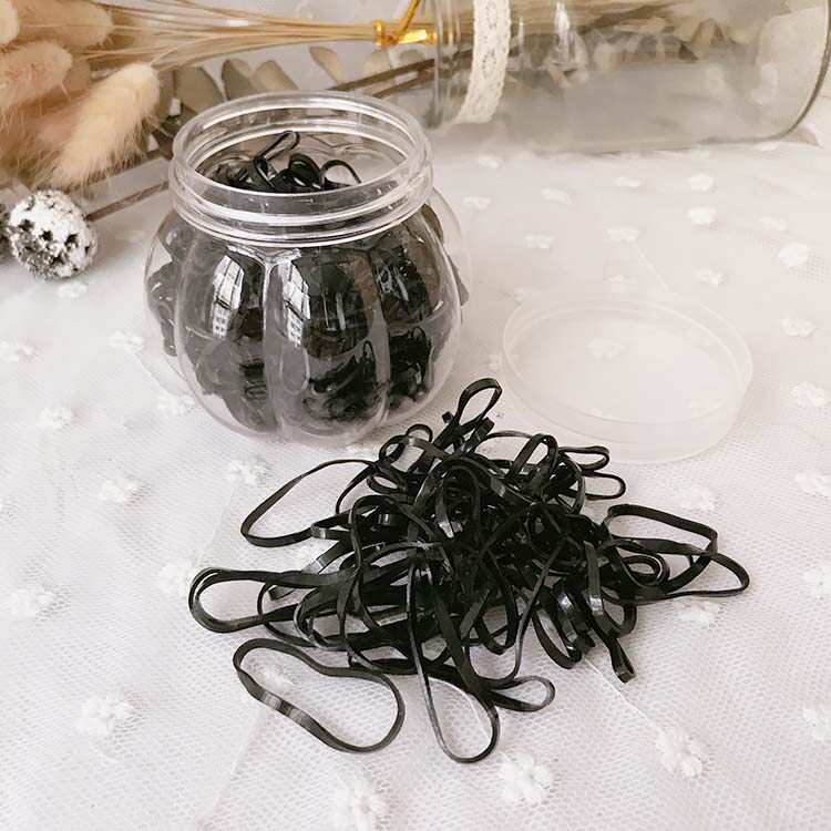 Portable barrel bottle thicker high elastic headline disposable black rubber band hair ring