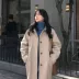 2019 áo hai dây màu be giữa nước màu xám gợn sóng Mei Sanguan áo khoác len nữ mới - Trung bình và dài Coat