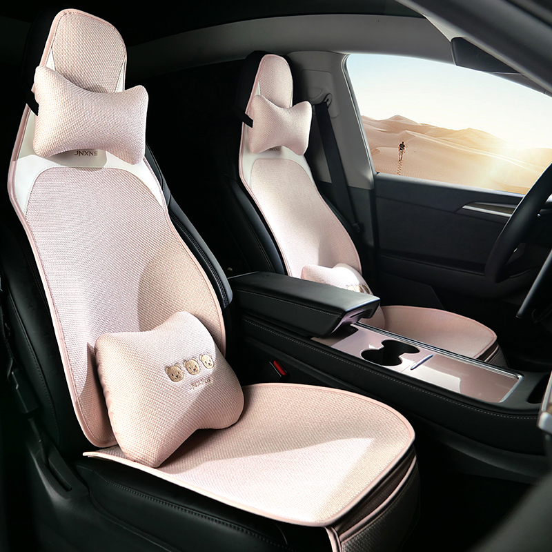 Car Seat Cushion Cover Linen Cotton Linen All-Season Universal Seat Cushion Cute Pink Seat Cushion Summer Ventilation Breathable Seat Cover Car Seat Cushion Cover Linen Cotton Linen All-Season Universal Seat Cushion Cute Pink Seat Cushion Summer Ventilation Breathable Seat Cover