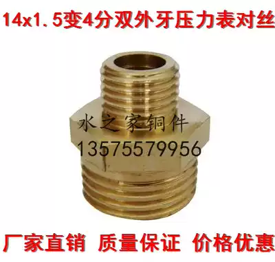 M14x1 5 to 4 points All-copper joint 4 points change M14x1 5 external thread direct pressure gauge reducing double male screw