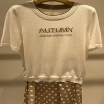 JESSIE counter 2023 autumn short-sleeved sheep wool sweater JMFFM049-999