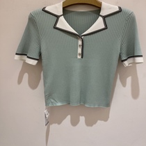 JESSIE counter 2024 spring and summer short-sleeved lapel sweater AP4S04CM073 -1290