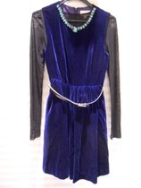 Also Valley Two Sets Spring Autumn Season Velvet One-piece Dress 26131B3012 Pendant 1980