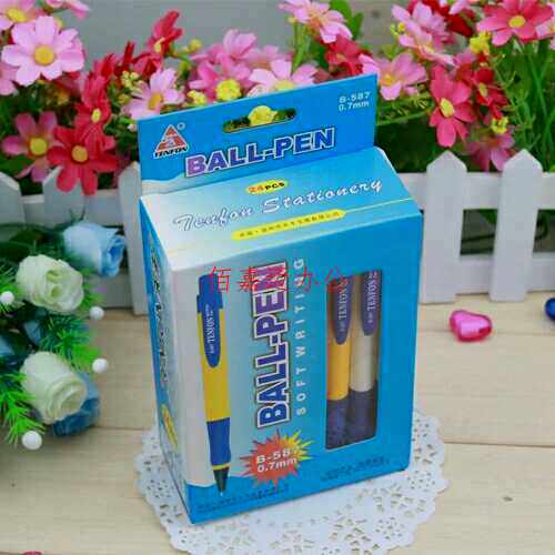 Tianfeng Ball pen 587 plus coarse ballpoint pen press type 0-7mm blue office ballpoint pen atom pen