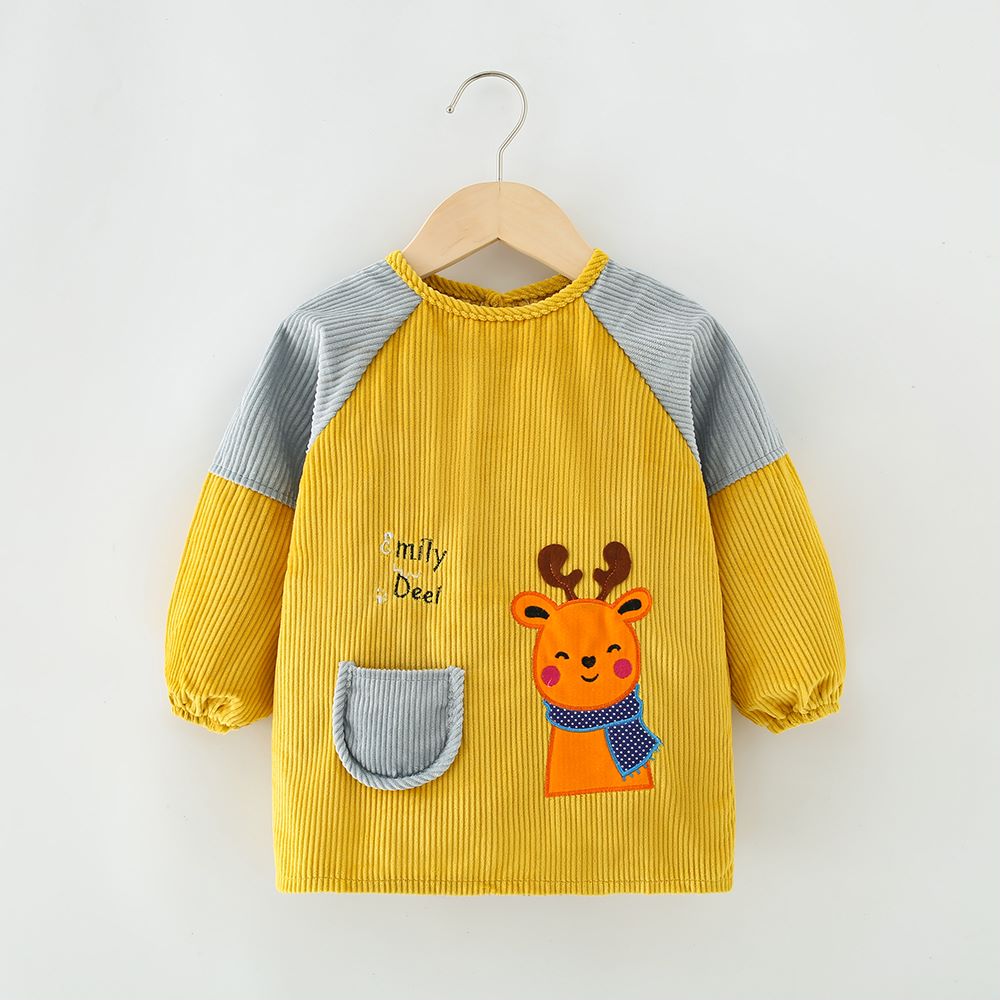 Baby eating smock, waterproof autumn and winter children's bib, boy's rice pocket, girl's anti-dirty anti-wearing baby coat