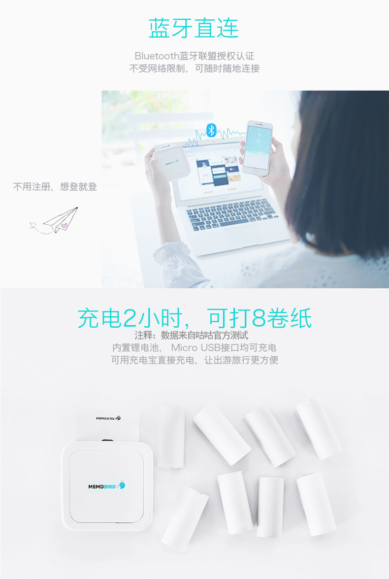 MEMOBIRD咕咕机鸡热敏打印机一代g1手账迷