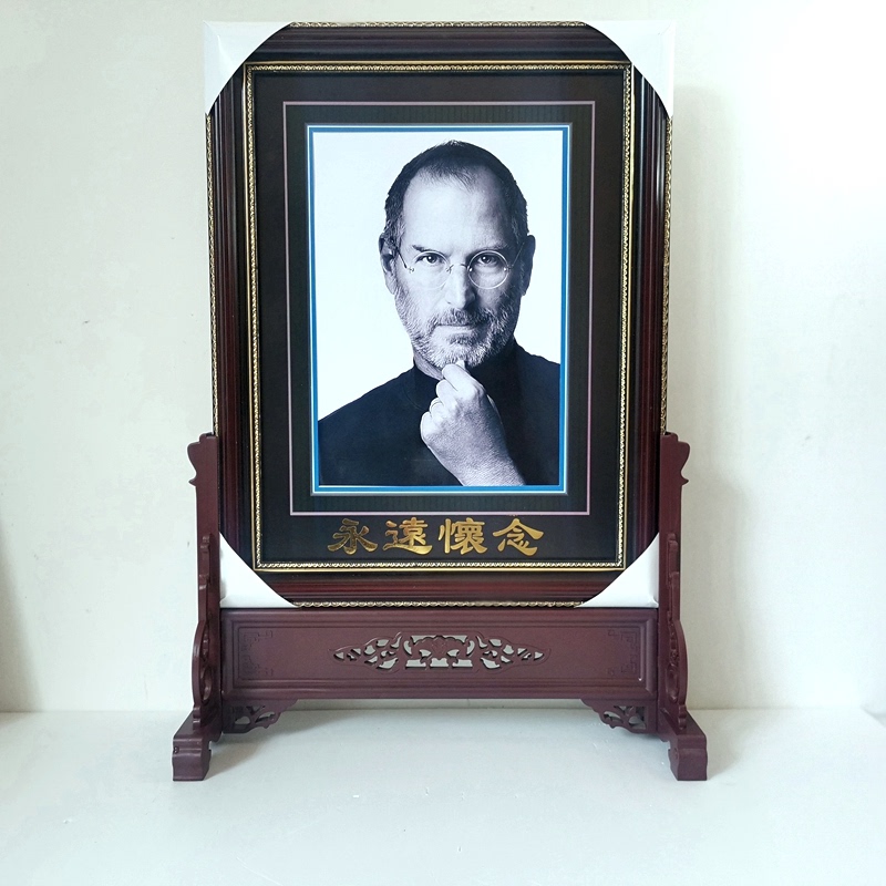 High-End Black Portrait Frame Resin Wall-Mounted Elderly Photo Frame Memorial Photo Frame Porcelain Frame Base Worship Stand 