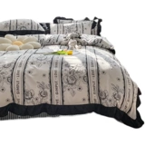 Простыня, комплект, пододеяльник, популярно в интернете, 4 предмета, китайский стиль, простой и элегантный дизайн, в корейском стиле, 3 предмета