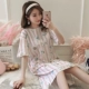 Váy ngủ của phụ nữ mùa hè cotton ngắn tay sinh viên phục vụ ở nhà mùa xuân và mùa thu phần mỏng cộng với kích thước dễ thương phụ nữ mang thai đồ ngủ cotton mùa hè - Đêm đầm