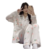 Шелковая осенняя пижама, летний тонкий лонгслив, демисезонный комплект