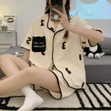 Летняя пижама, милые нарукавники, осенний летний костюм, короткий рукав, свободный крой