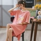 Bộ đồ ngủ bằng cotton tinh khiết của phụ nữ mùa hè mỏng ngắn tay sinh viên phục vụ ở nhà mùa xuân và mùa thu bộ đồ ngủ bằng cotton ngọt ngào và dễ thương cho phụ nữ mang thai mùa hè - Đêm đầm