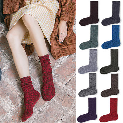 Clearance autumn and winter new thick-needle and thick-thread men's and women's couple socks, pure cotton candy-colored sports socks, Dui Dui socks, thickened and warm