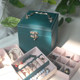 Korean version of dark green jewelry box pu leather jewelry storage box three-layer princess portable jewelry box New Year gift