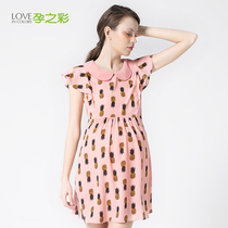 Pregnancy color maternity dress new summer chiffon dress short sleeve maternity dress thin