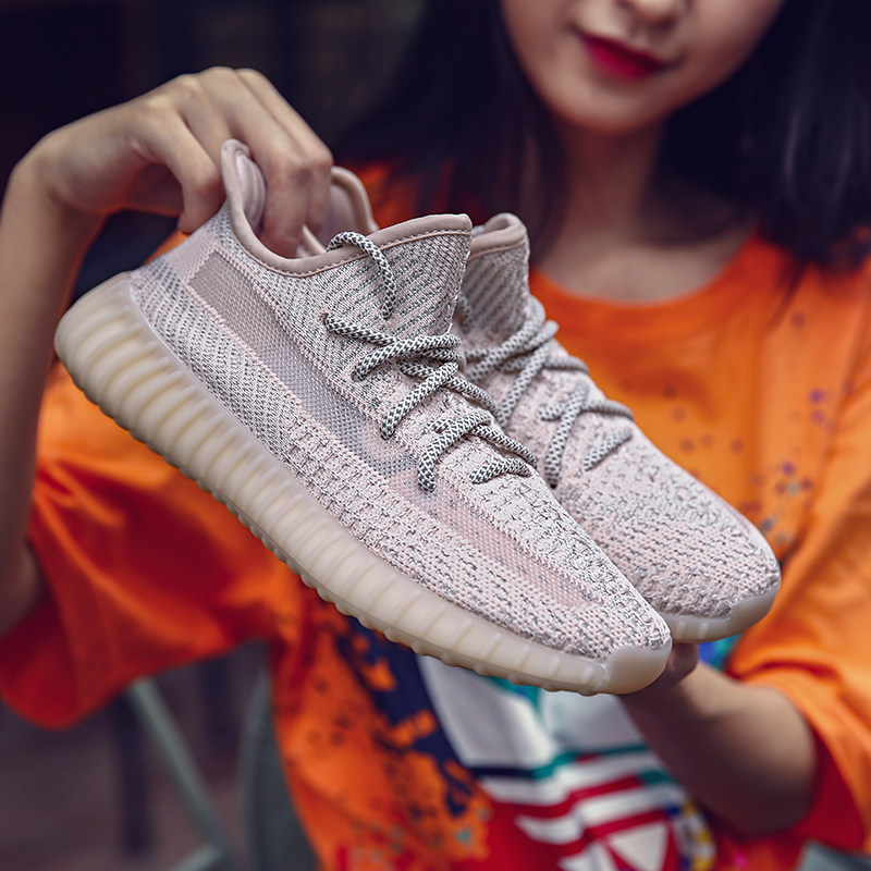 Tongmai yezi yeezy coconut shoes women's 350 silver powder full of stars Putian pure original official website genuine side transparent women's shoes