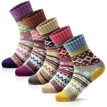 Womens Socks Winter Wool Socks Cozy Knit Warm Winter Socks f