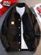 High-end workwear denim jacket for men in spring and autumn new versatile loose large size Ami khaki retro jacket trendy