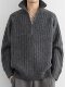 Cardigan Japanese simple half-zip turtleneck sweater for men in winter warm and versatile casual thickened knitted can be worn outside