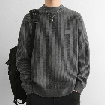High-End Half-Turtleneck Sweater for Men, Wool Knitwear, 2024 Winter New Style, Warm and Thickened Mid-Neck Knitwear