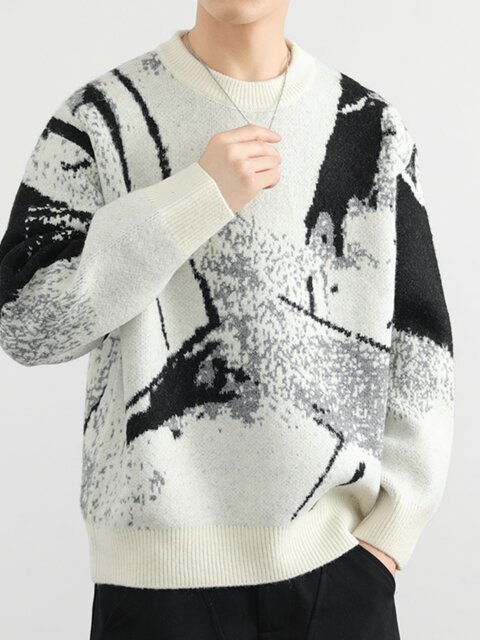 Men's lazy pullover sweater autumn and winter 2024 new design top sweater base layer sweater