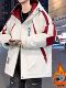 Thick velvet jacket for men in autumn and winter, contrasting color hooded jacket for teenagers, men's warm and cold-proof coat, cotton clothes