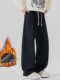 Velvet thickened sweatpants men's autumn and winter 2025 new American straight scimitar trousers teenagers loose casual pants