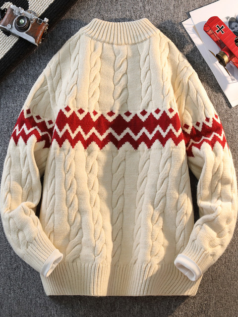 Men's Stand Collar Sweater Autumn/Winter 2025 New Thickened Warm Half-Zip High-Neck Youth High-End Knitwear